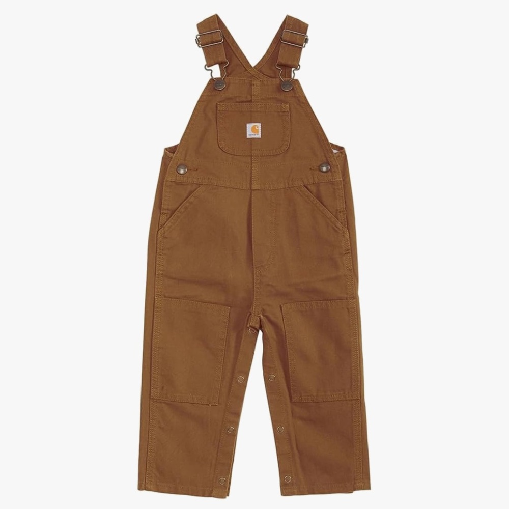 Carhartt Toddler Boy Canvas Bib Overalls Brown /Tan (Like New)